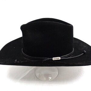Stetson Hat Black Felt 4X Beaver 6 7/8 Carson